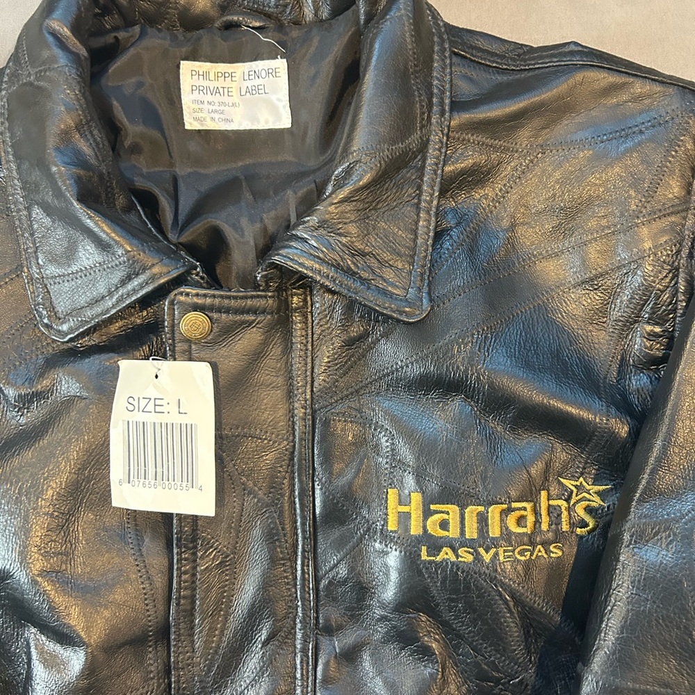 Vintage Harrah’s Philippe Lenore / Las Vegas Leather Jacket (BRAND NEW W TAGS) - Picture 3 of 10